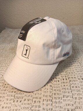 PGA Tour Men's Airflux Mesh Adjustable Golf Hat Bright White - NWT
